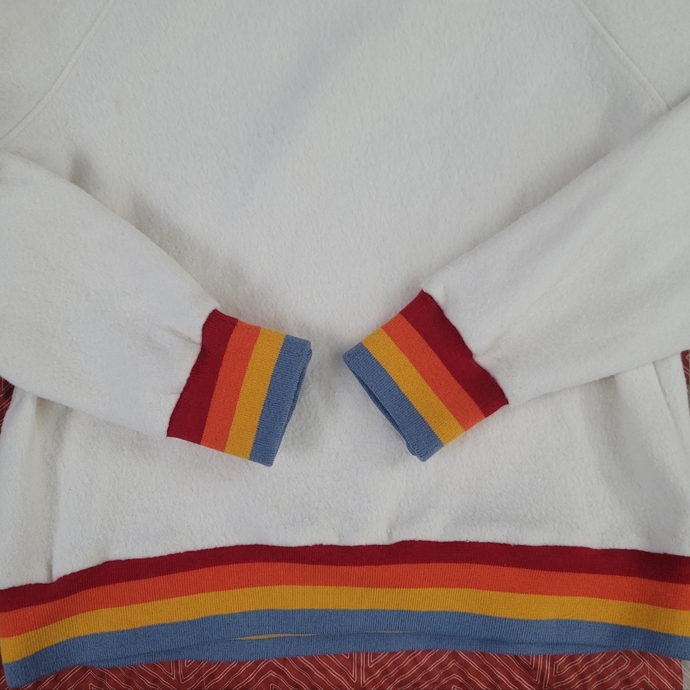 Marine Layer White Re-Spun Sweater with Stripes - Picture 7 of 7